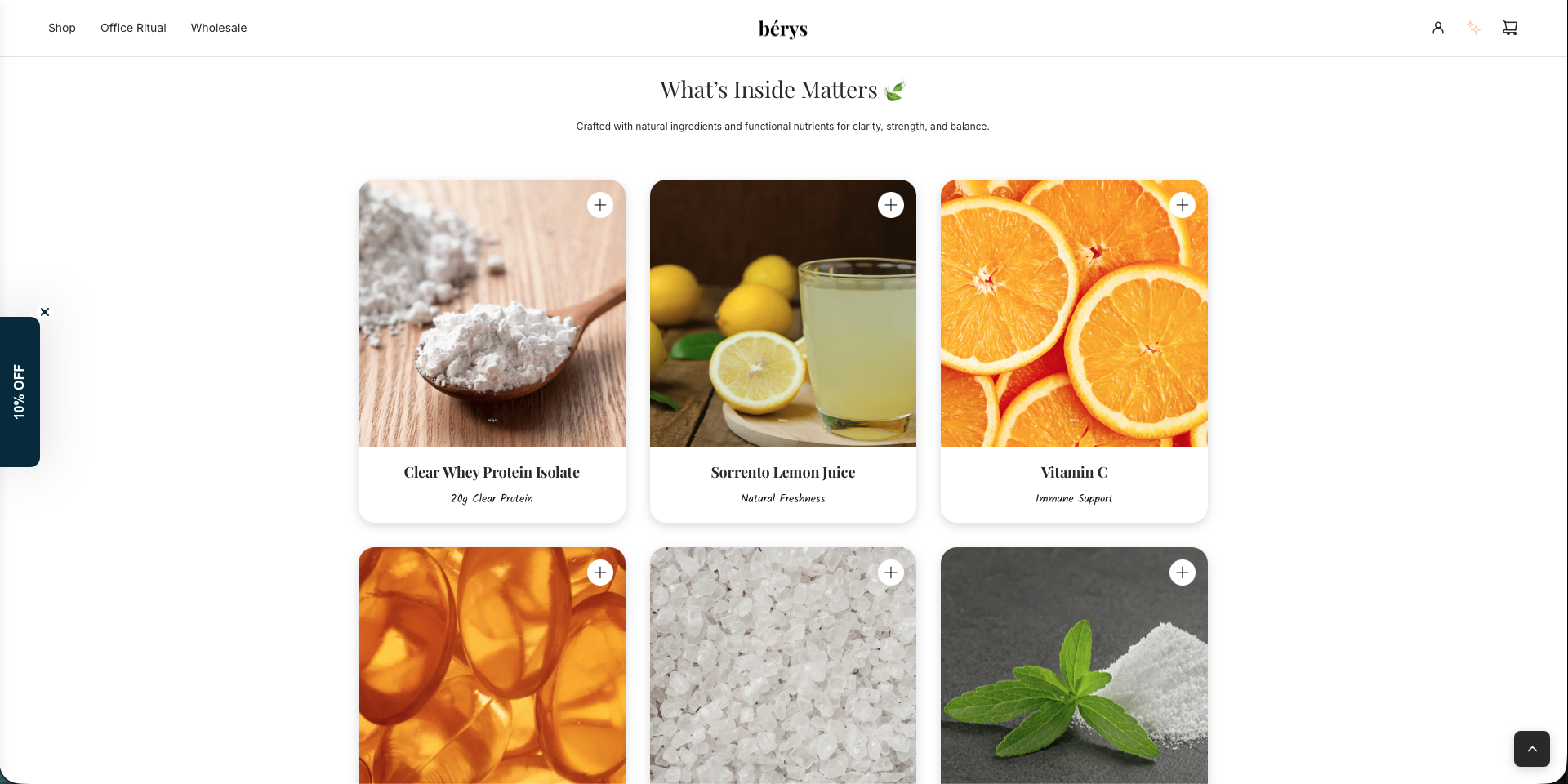 bérys ingredients
