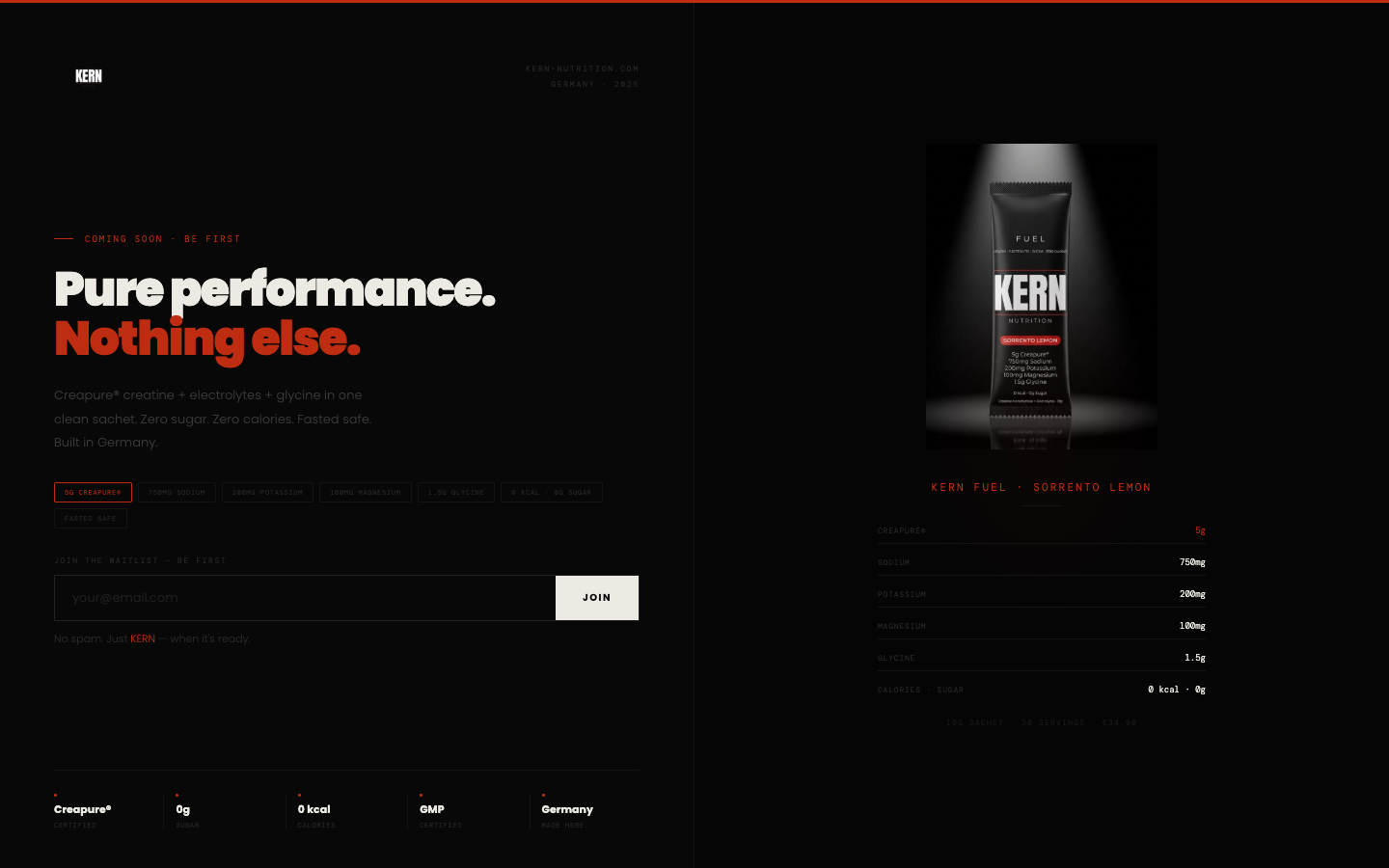 KERN Nutrition website