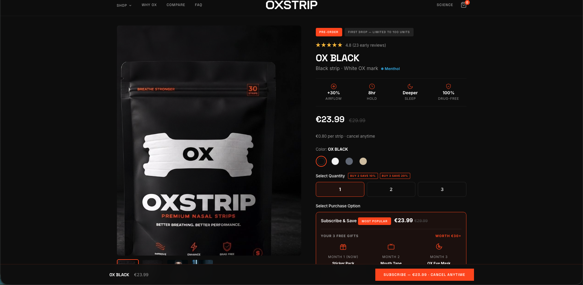 OXSTRIP product page